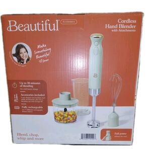 Beautiful 2-Speed Immersion Blender with Chopper & Measuring Cup, Sage Green